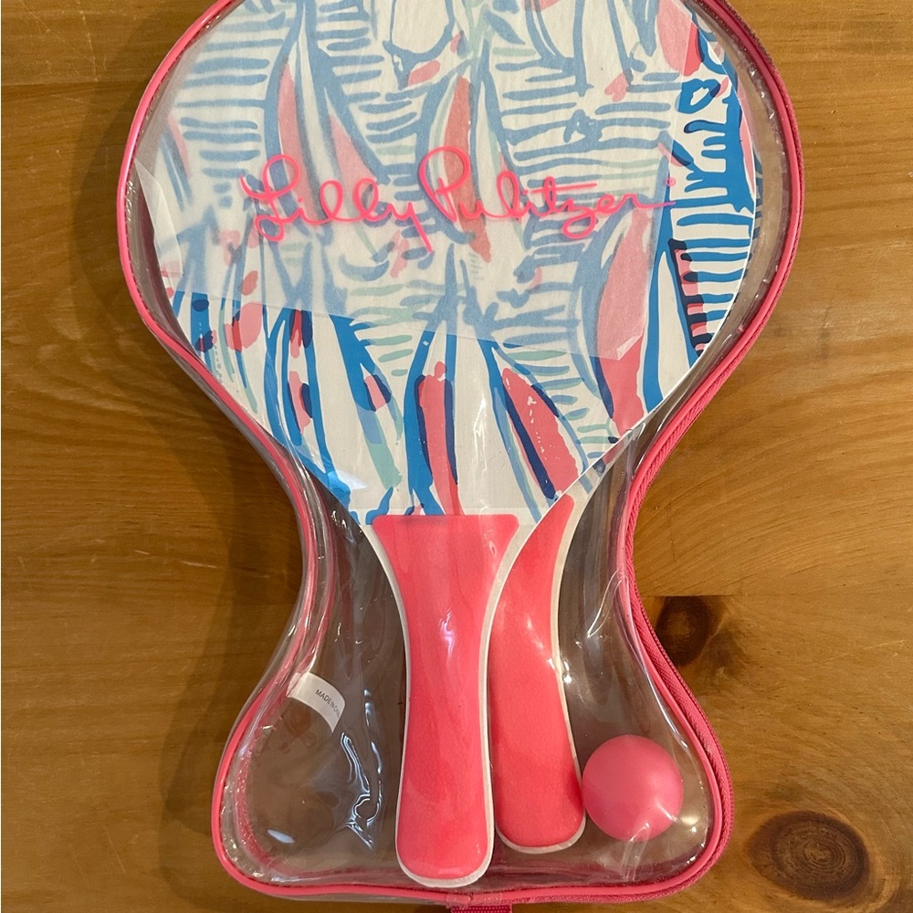 Lilly Pulitzer Paddleball Set in Carry Case - Picture 3 of 3